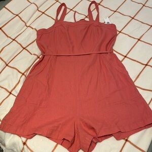 NWT Old Navy Coral Linen Romper